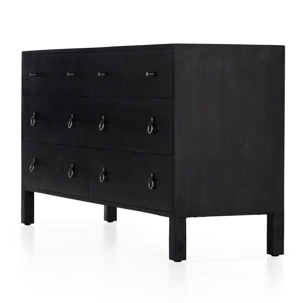 Isador 6 Drawer Dresser - Black Wash Poplar