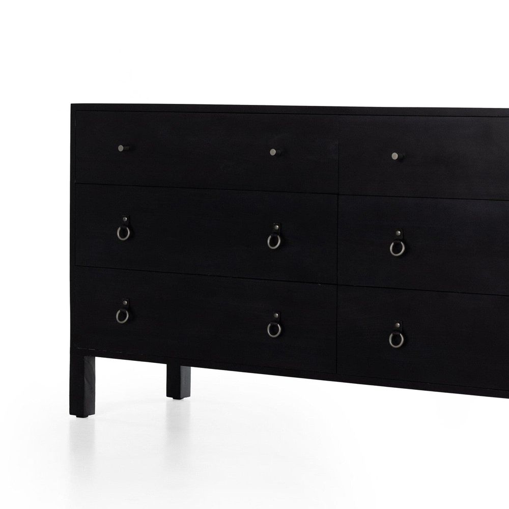 Isador 6 Drawer Dresser - Black Wash Poplar