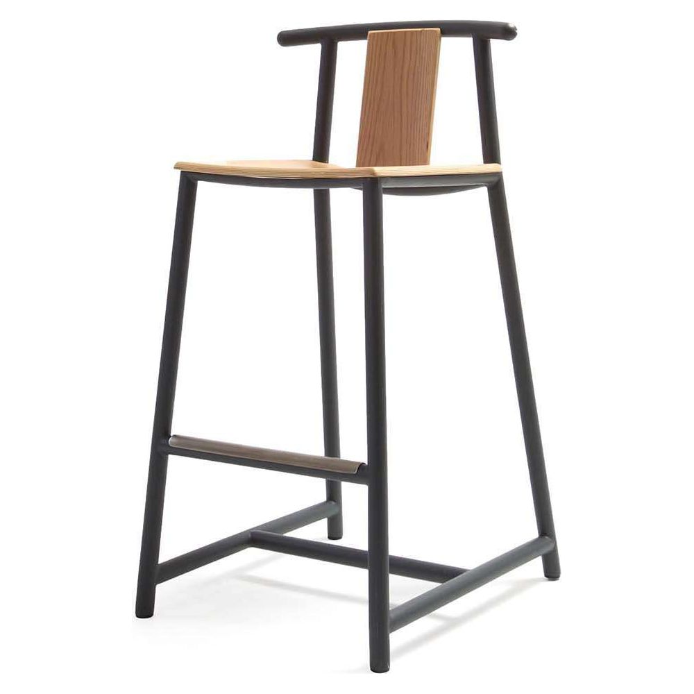 Horsens Panda Bar Stool-France & Son-FEB3449DGREYC-Bar Stools-1-France and Son