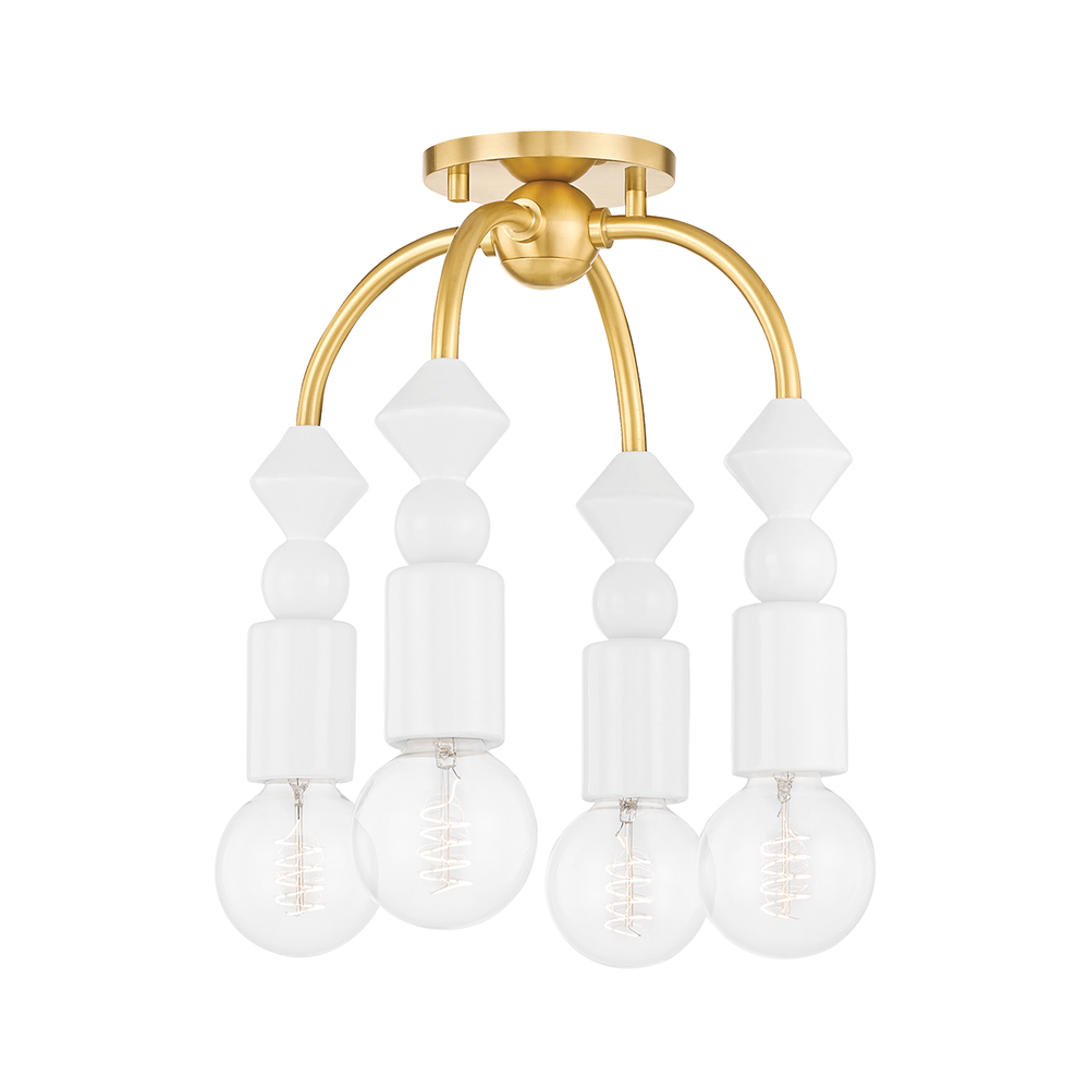 Flora 4 Light Semi Flushmount-Mitzi-HVL-H471604-AGB-Flush Mounts-1-France and Son
