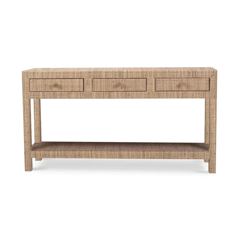 Kagu Console Table-Bramble-BRAM-27969RFPB-Console TablesPale Blue Washed Raffia-4