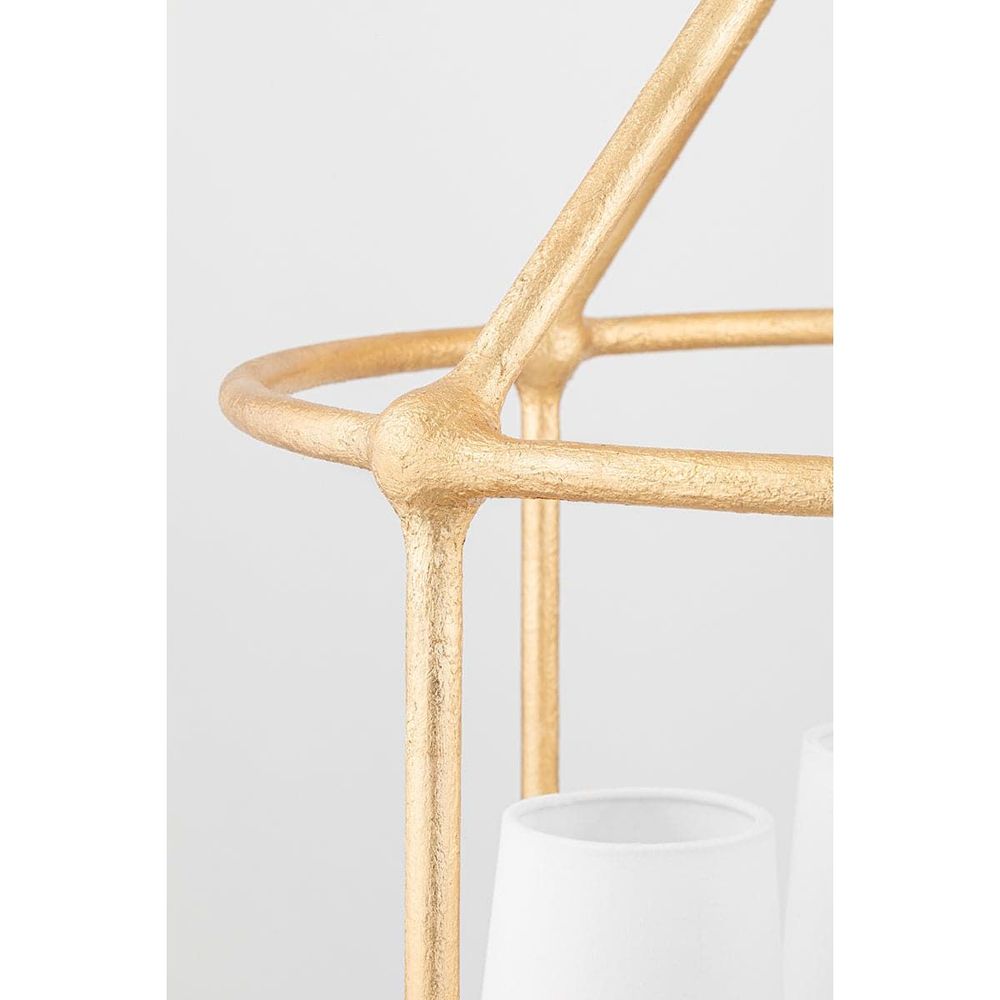 Torch 3 Light Chandelier-Hudson Valley-HVL-6617-GL-ChandeliersGold Leaf-3-France and Son