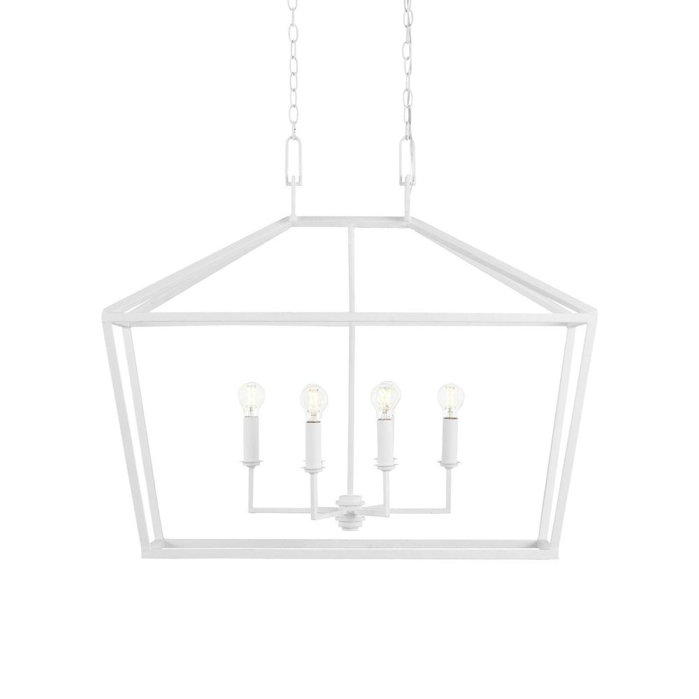 Chandeliers Denison Rectangular White Lantern