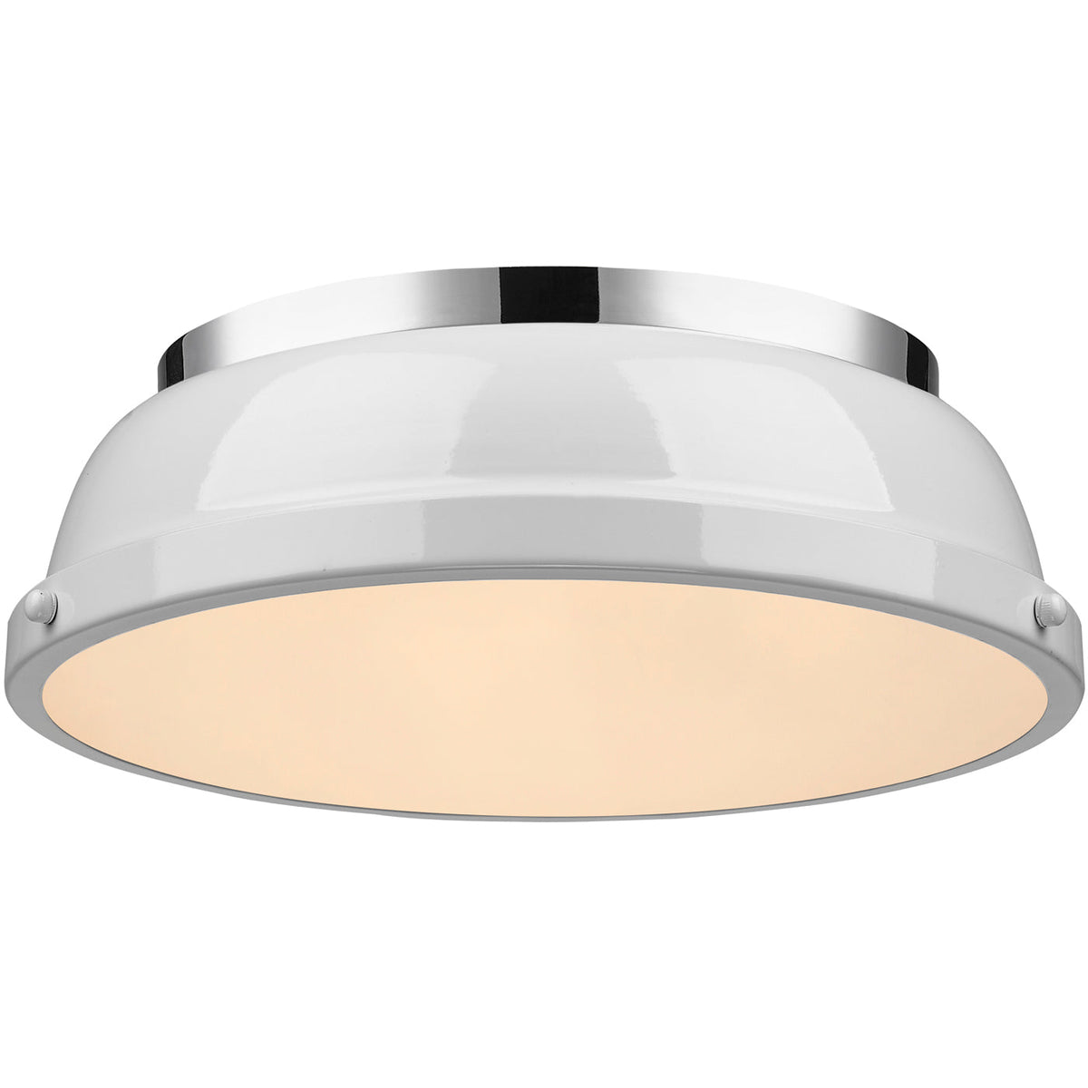 Duncan 2-Light 14-Inch Flush Mount - Chrome / White