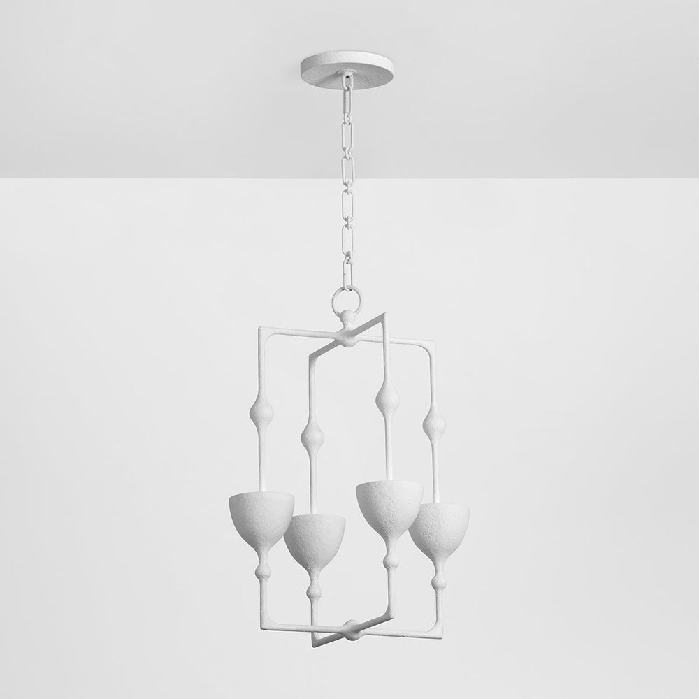 Chandeliers Antalya Lantern - Gesso White 4 Lights 15.75in