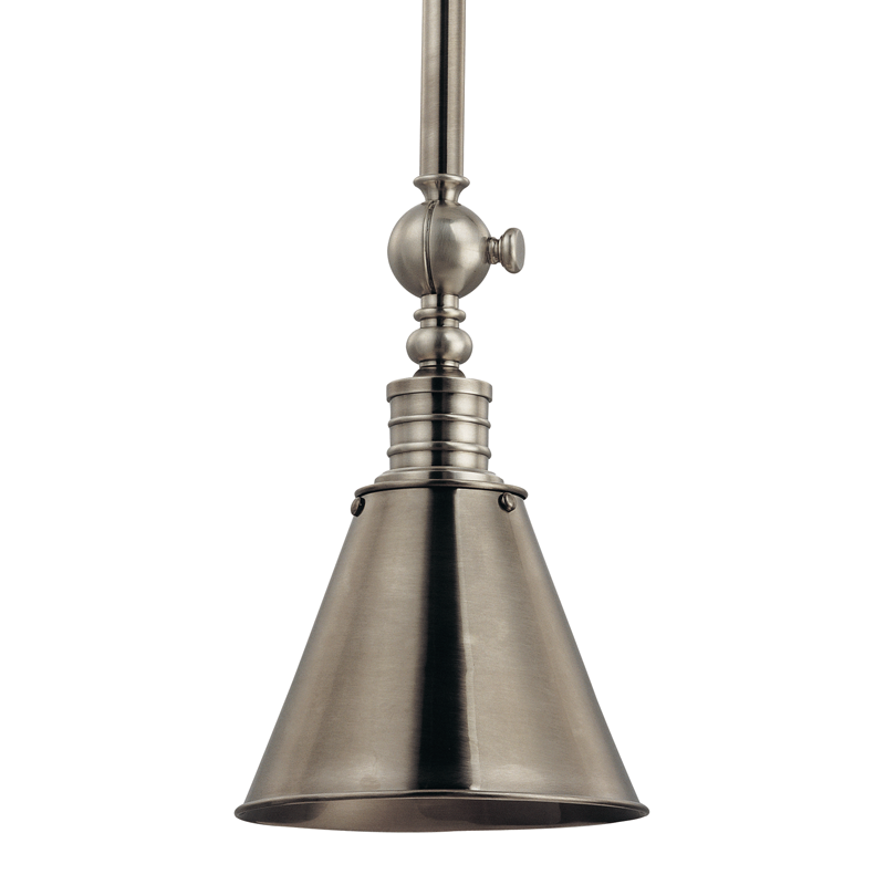 Darien 1 Light Pendant-Hudson Valley-HVL-9908-HN-PendantsHistoric Nickel-2-France and Son