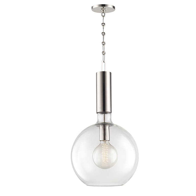 Raleigh 1 Light Large Pendant-Hudson Valley-HVL-1413-PN-PendantsPolished Nickel-3-France and Son