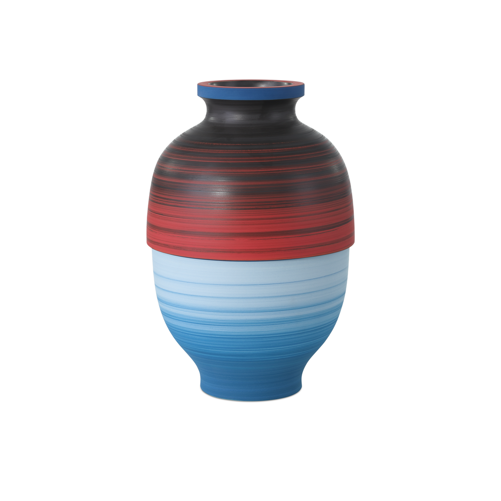 Happy 80's Black, Blue, Red & Orange Vase Set of 3