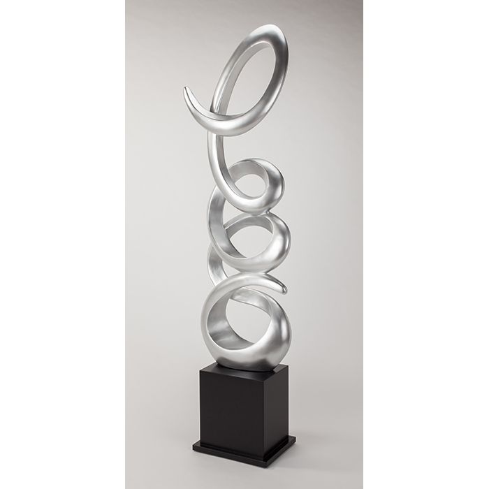 Floor Sculpture 4507-AD2, shown in silver and metallic gray with metal, composite, and freestanding floor sculpture.