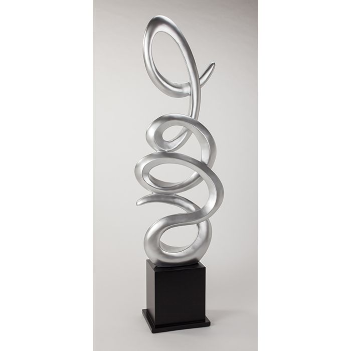 Additional view of Floor Sculpture 4507-AD2 in silver and metallic gray.