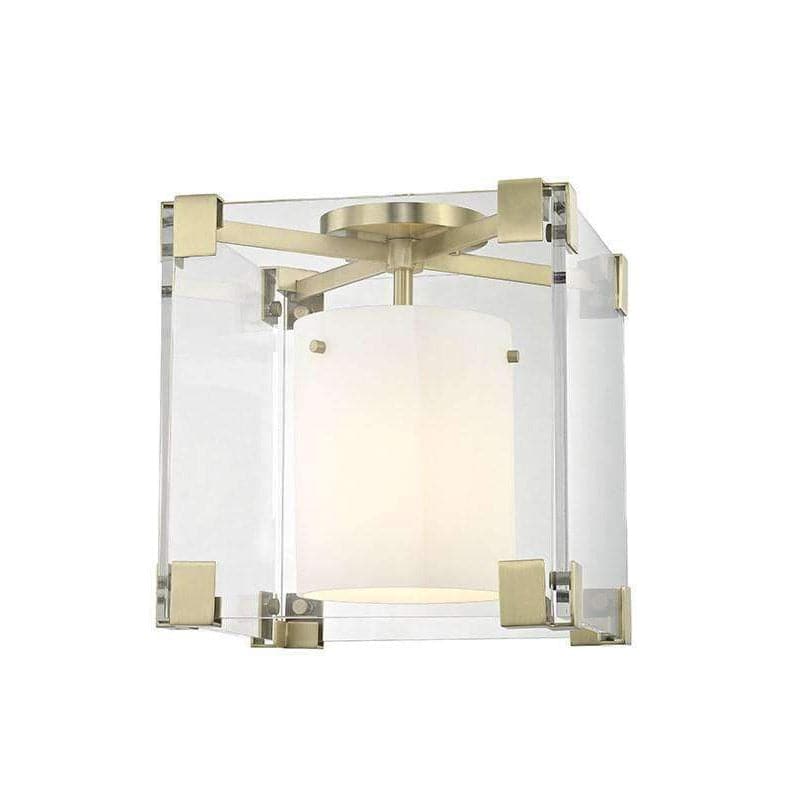 Achilles 1 Light Flush Mount-Hudson Valley-HVL-4100-AGB-Flush MountsAged Brass-1-France and Son