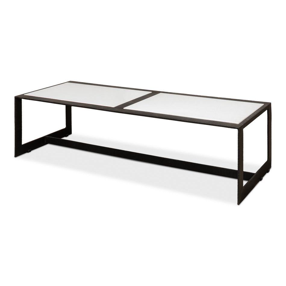 Coffee Tables Ridged Iron Rectangular Coffee Table
