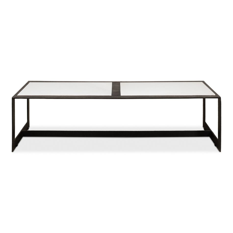 Coffee Tables Ridged Iron Rectangular Coffee Table