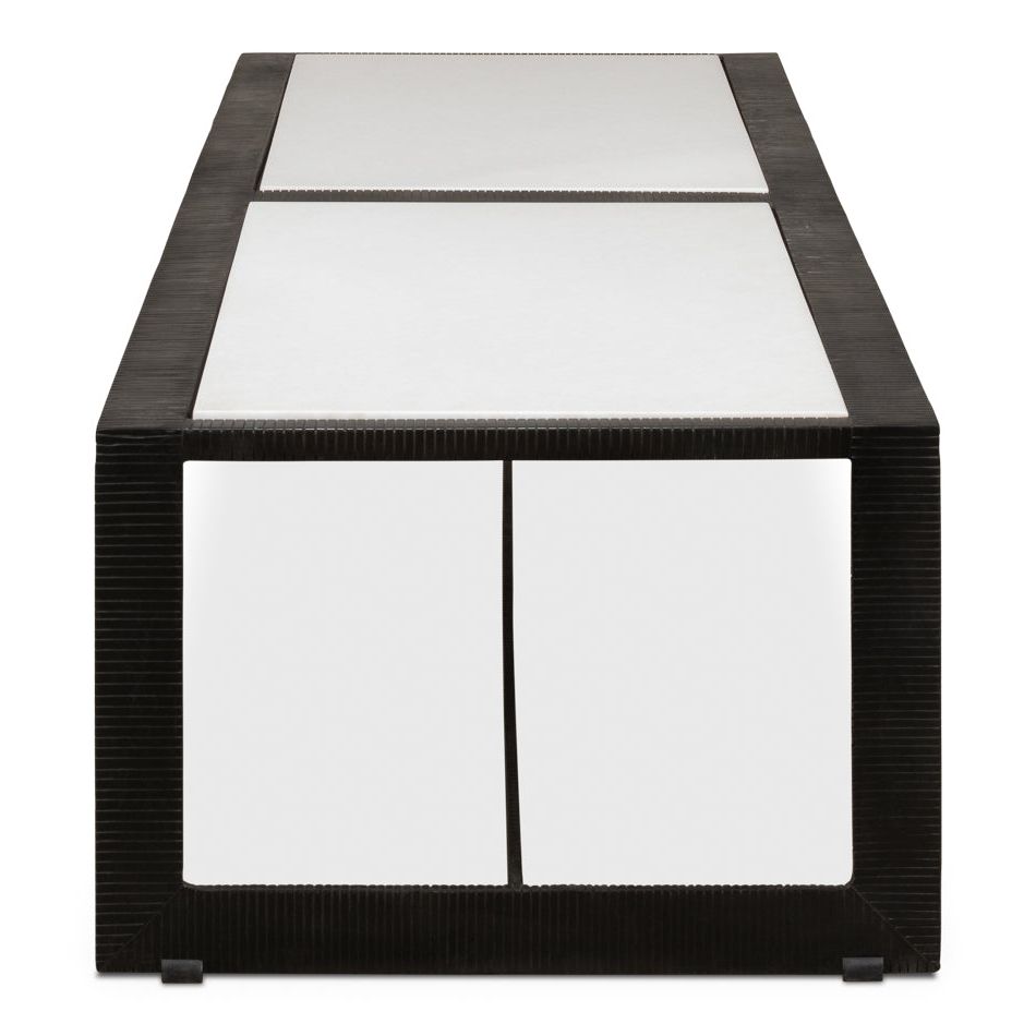 Coffee Tables Ridged Iron Rectangular Coffee Table