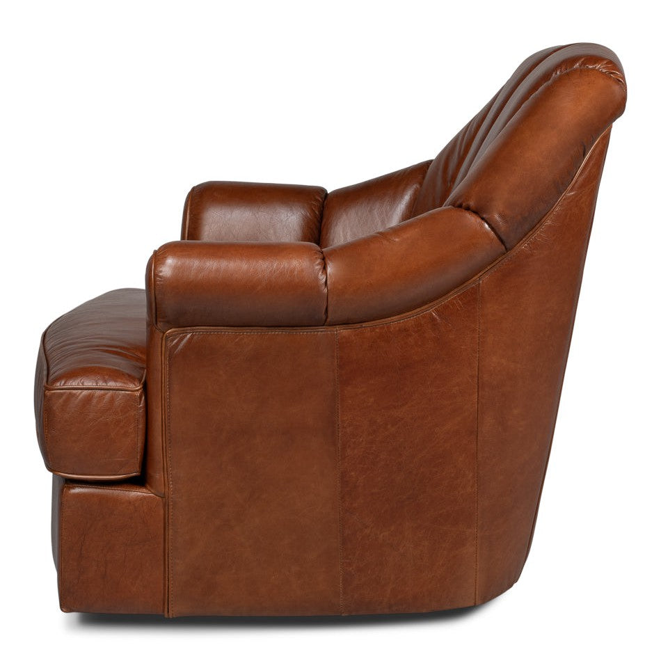 Lounge Chairs Scoth Swivel Chair In Distilled Leather