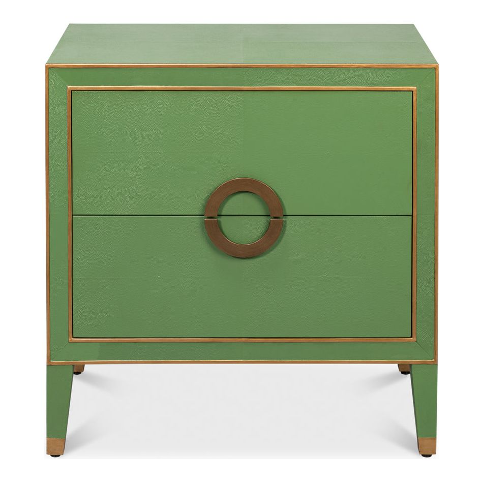 Gabriella Two-Drawer Shagreen Nightstand