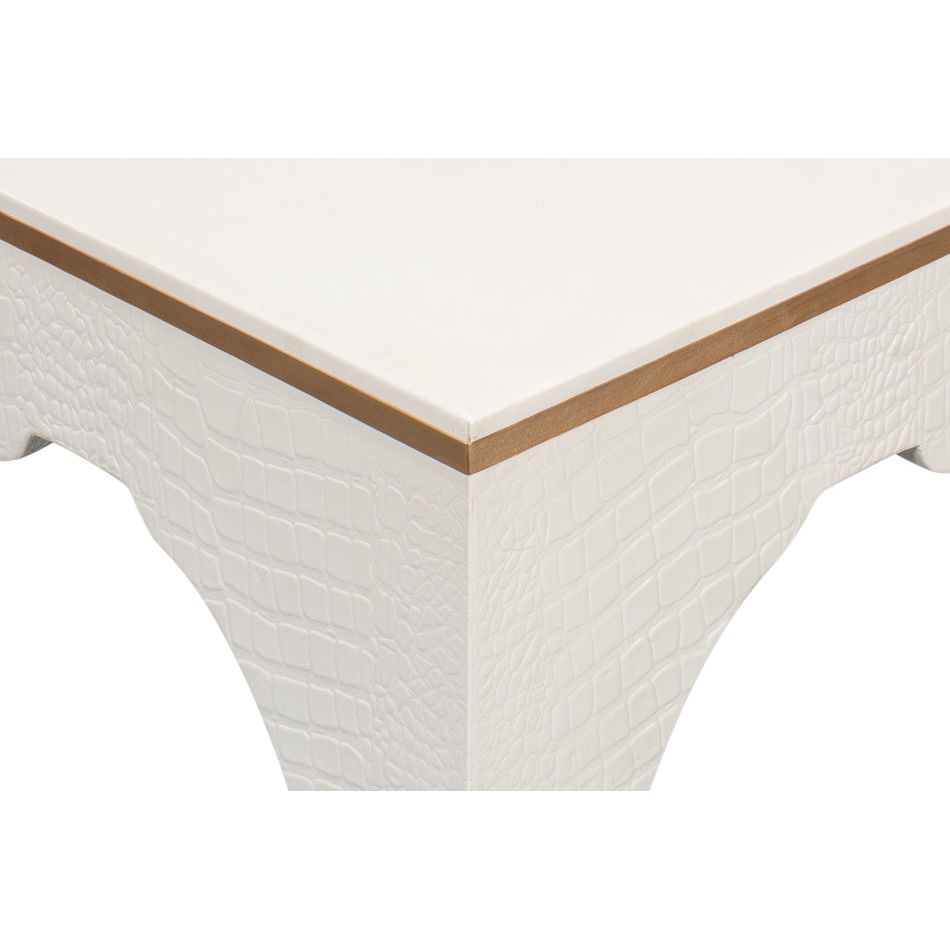Croco Embossed Leather Stool