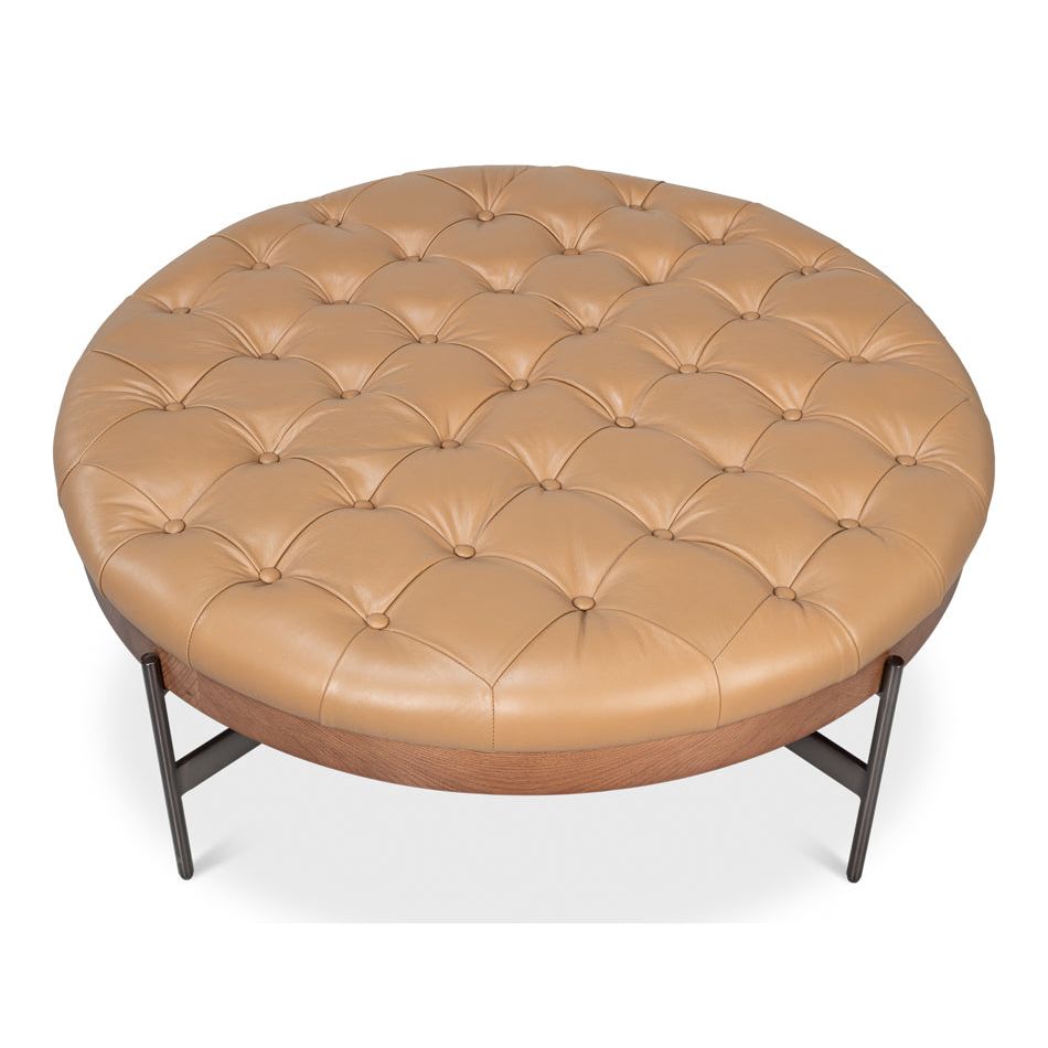 Corbet Cocktail Ottoman Cappucino White