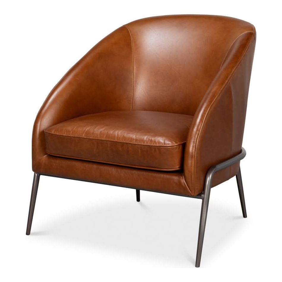 Lounge Chairs Simmons Leather Chair, Havana Brown