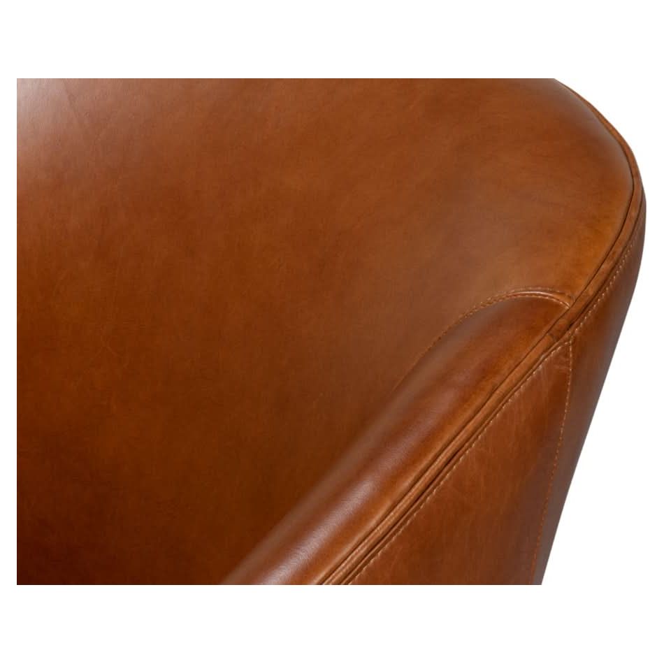 Simmons Leather Chair, Havana Brown