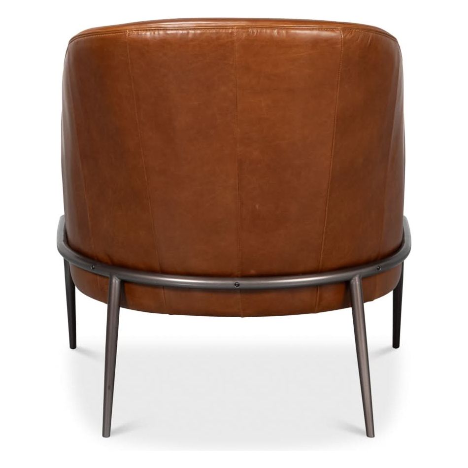Simmons Leather Chair, Havana Brown