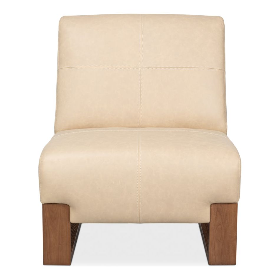 Lounge Chairs Wylam Leather Chair Cappucino White