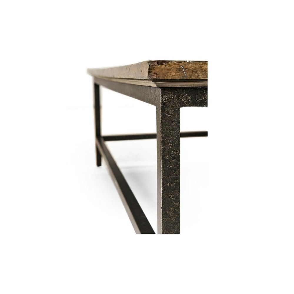 Square Coffee Table with Iron Base by Jonathan Charles