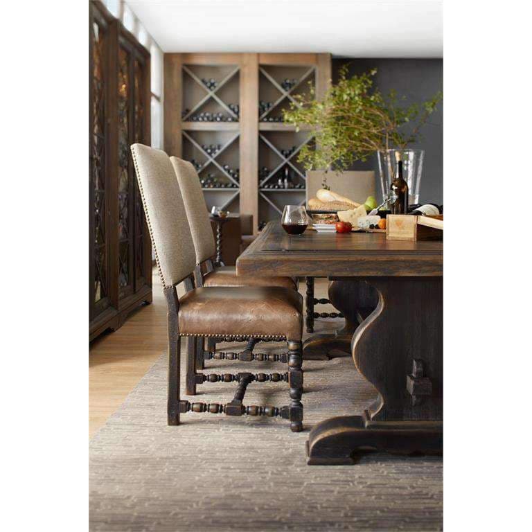 Serenity Upholstered Side Chair - Brown - Fabric Leather