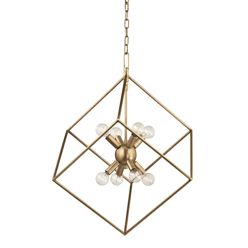 Roundout 8 Light Pendant-Hudson Valley-HVL-1220-AGB-PendantsAged Brass-1-France and Son