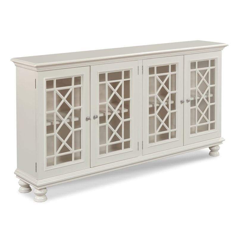 Anson Bookcase-Woodbridge Furniture-WOODB-6033-62-Bookcases & CabinetsCarrara Finish and Brushed Nickel-2-France and Son