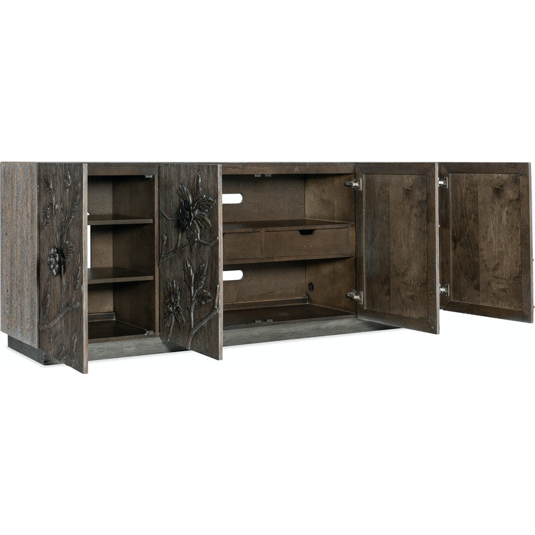 Florence Four Door Credenza - Brown Grey Natural - Wood Resin