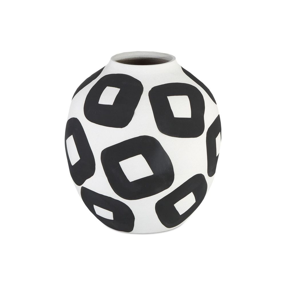 Pagliacci Small Black & White Vase