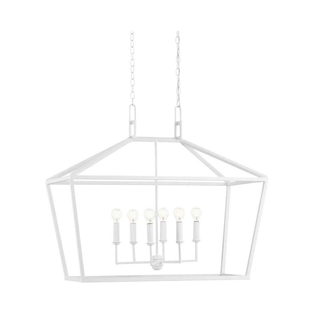 Chandeliers Denison Rectangular White Lantern