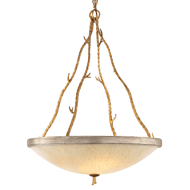 Parc Royale 4Lt Pendant Gold And Silver Leaf-Corbett Lighting-CORBETT-66-44-Pendants-1-France and Son