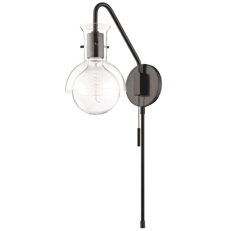Riley 1 Light Wall Sconce With Plug - With Glass-Mitzi-HVL-HL111101G-OB-Wall LightingOld Bronze-4-France and Son