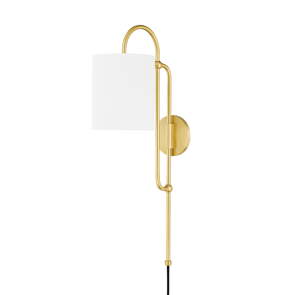 Caroline 1 Light Portable Wall Sconce-Mitzi-HVL-HL641201-AGB-Outdoor Wall SconcesAged Brass-1-France and Son