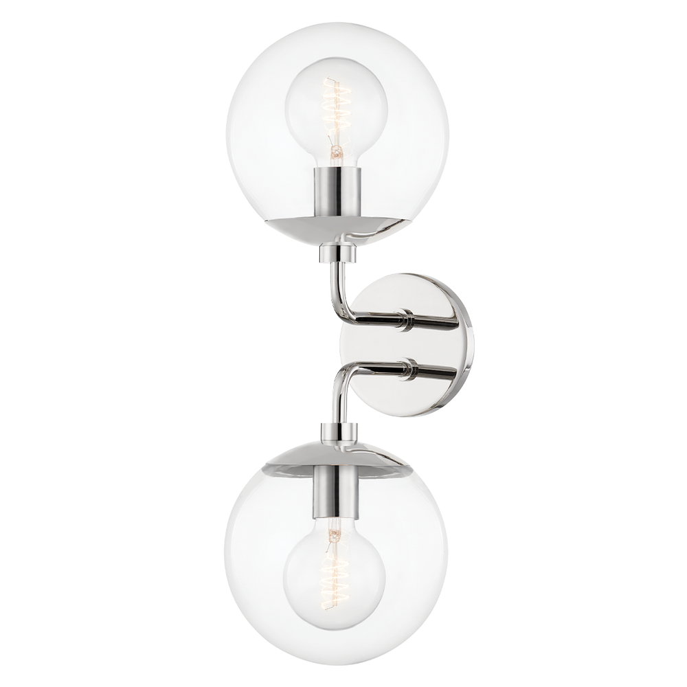 Meadow 2 Light Wall Scone-Mitzi-HVL-H503102-PN-Wall LightingPolished Nickel-3-France and Son