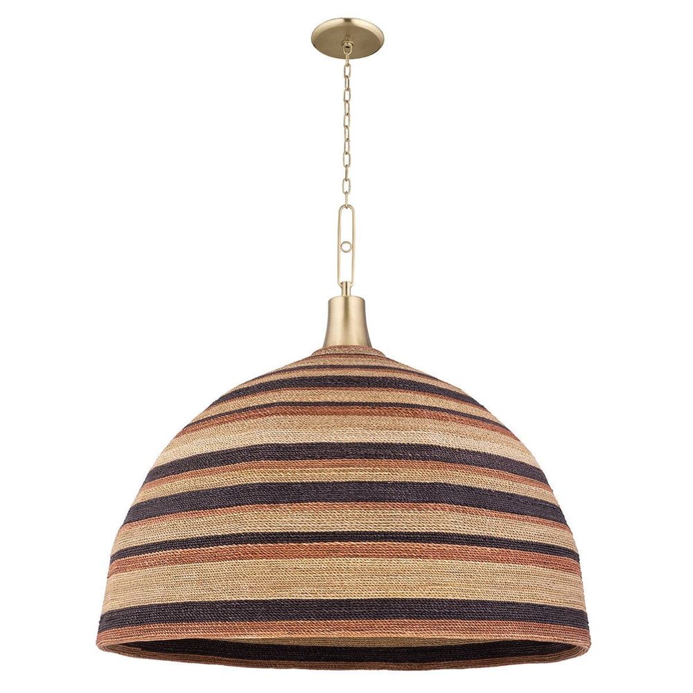 Lido Beach Aged Brass Pendant-Hudson Valley-HVL-9340-AGB-Pendants40"-3-France and Son