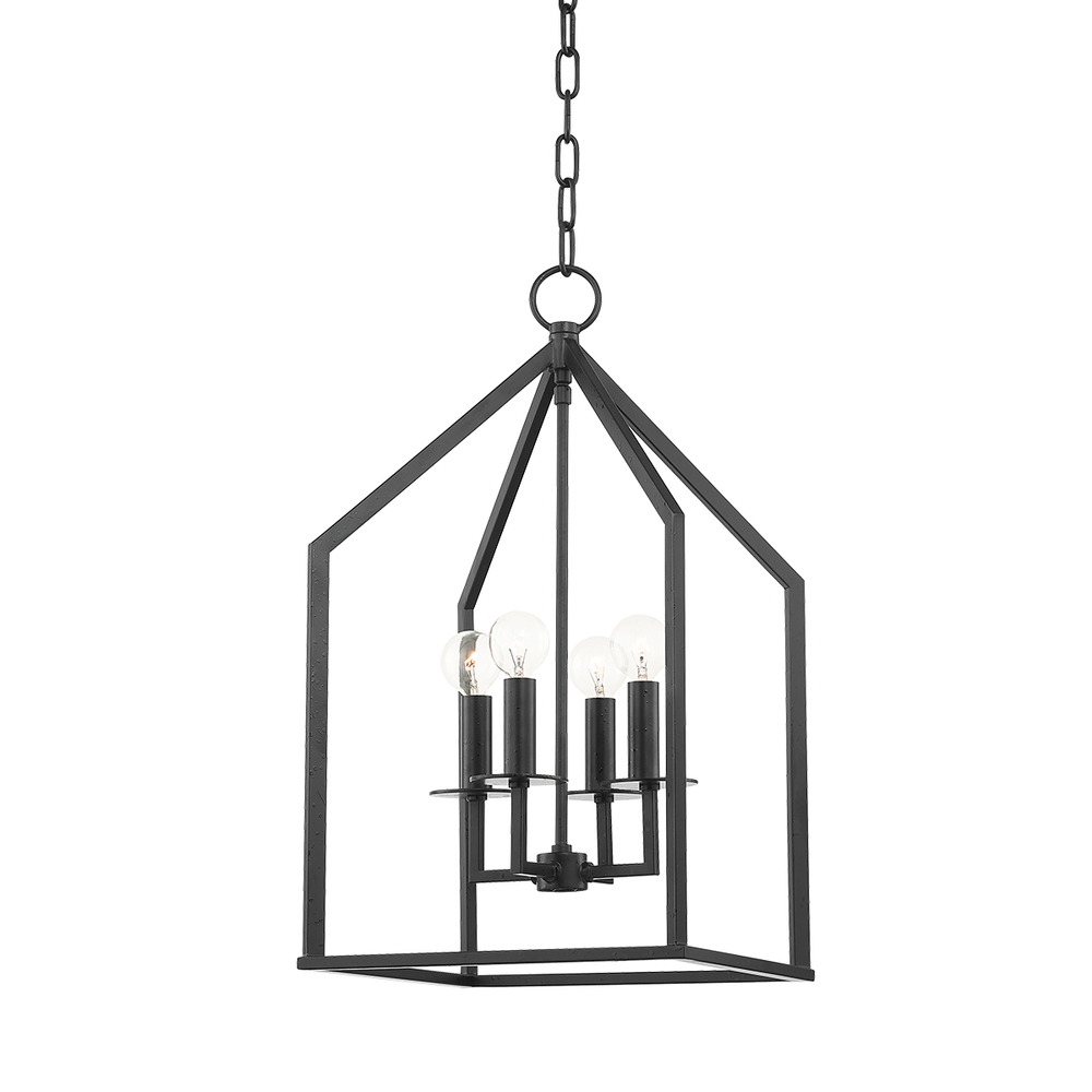 Lena 4 Light Small Pendant-Mitzi-HVL-H514704S-AI-PendantsAged Iron-1-France and Son