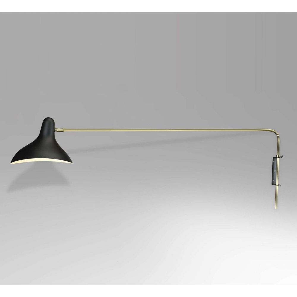 Mid-Century Modern Long Mantis Rotating Wall Sconce - Black