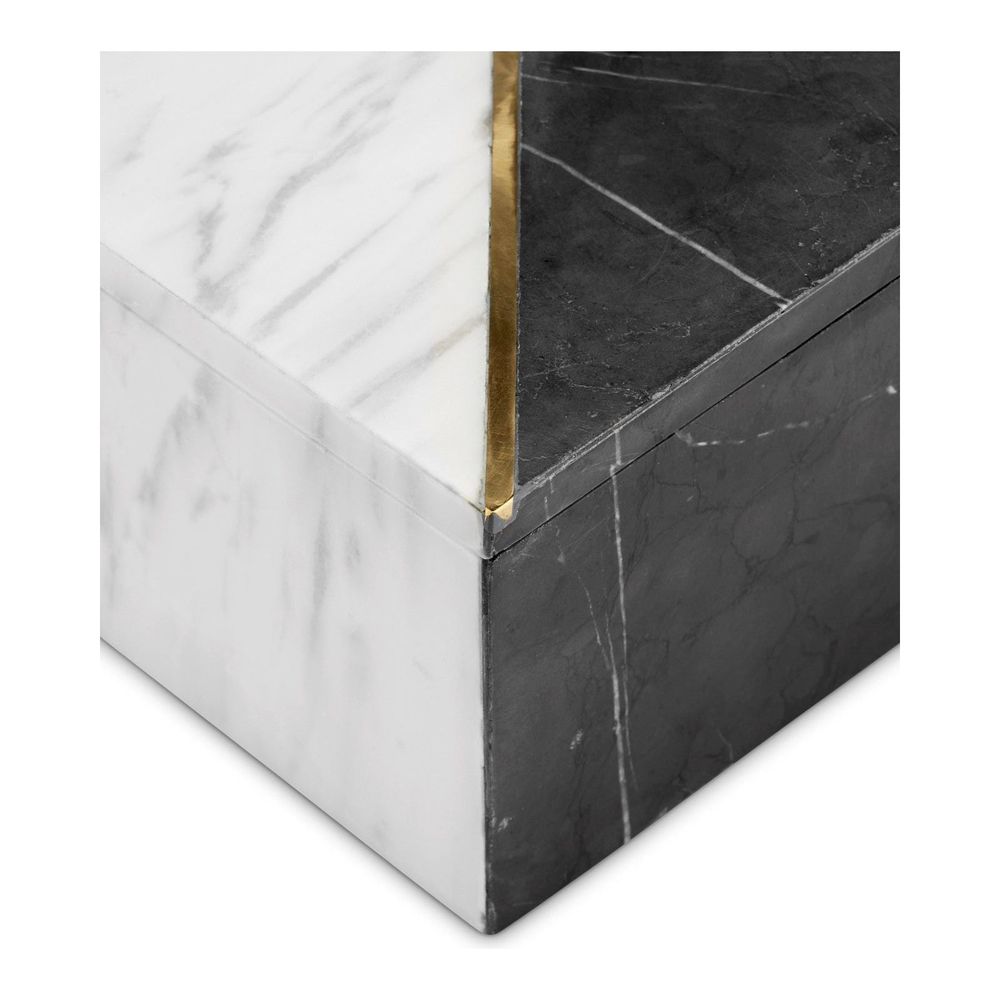 Deena Black & White Marble Box
