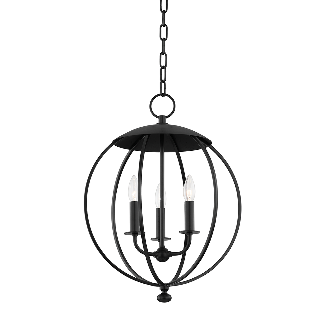 Wesley 3 Light Pendant-Hudson Valley-HVL-9117-AI-PendantsAged Iron-1-France and Son