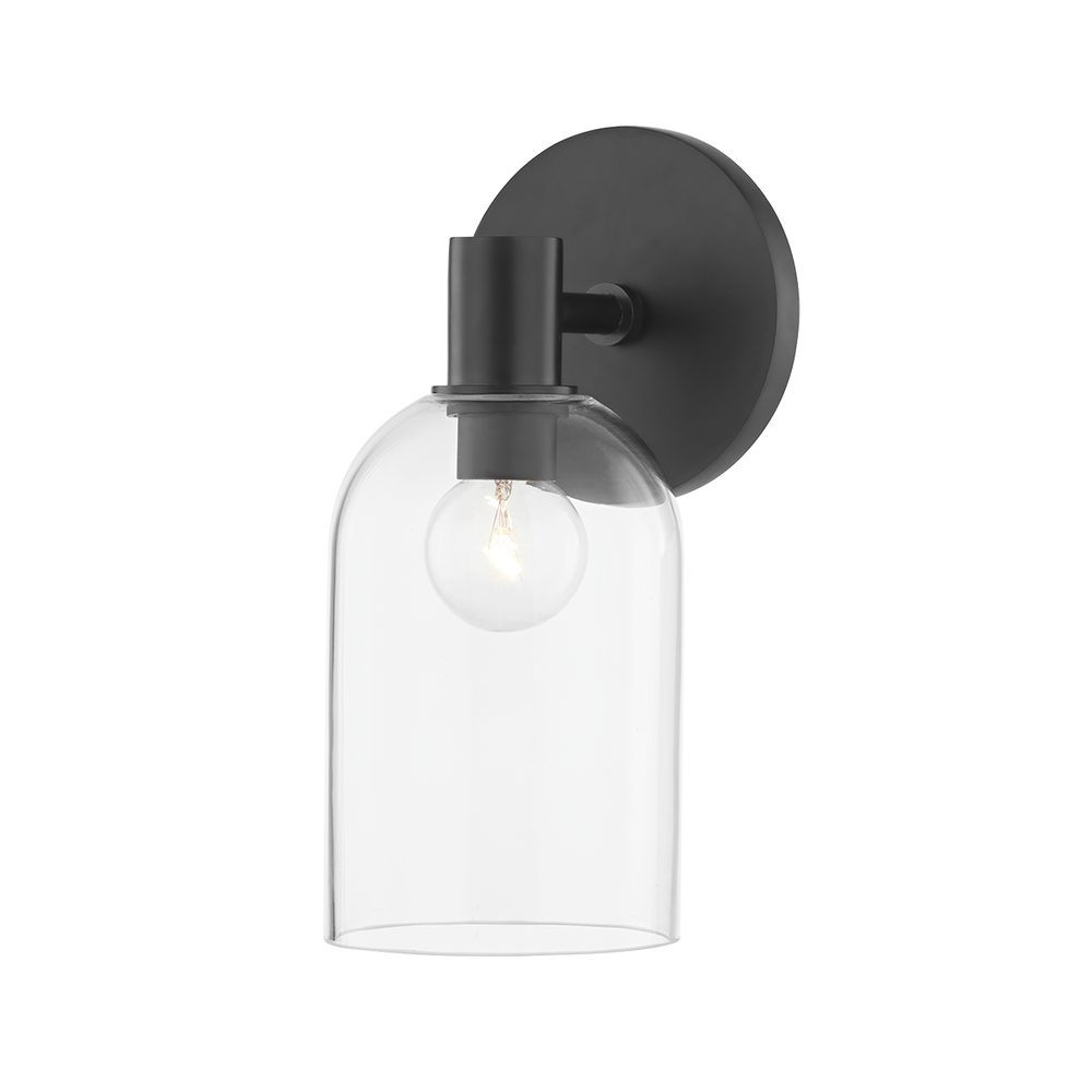 Paisley 1 Light Bath Sconce-Mitzi-HVL-H678301-SBK-Bathroom VanitySoft Black-3-France and Son