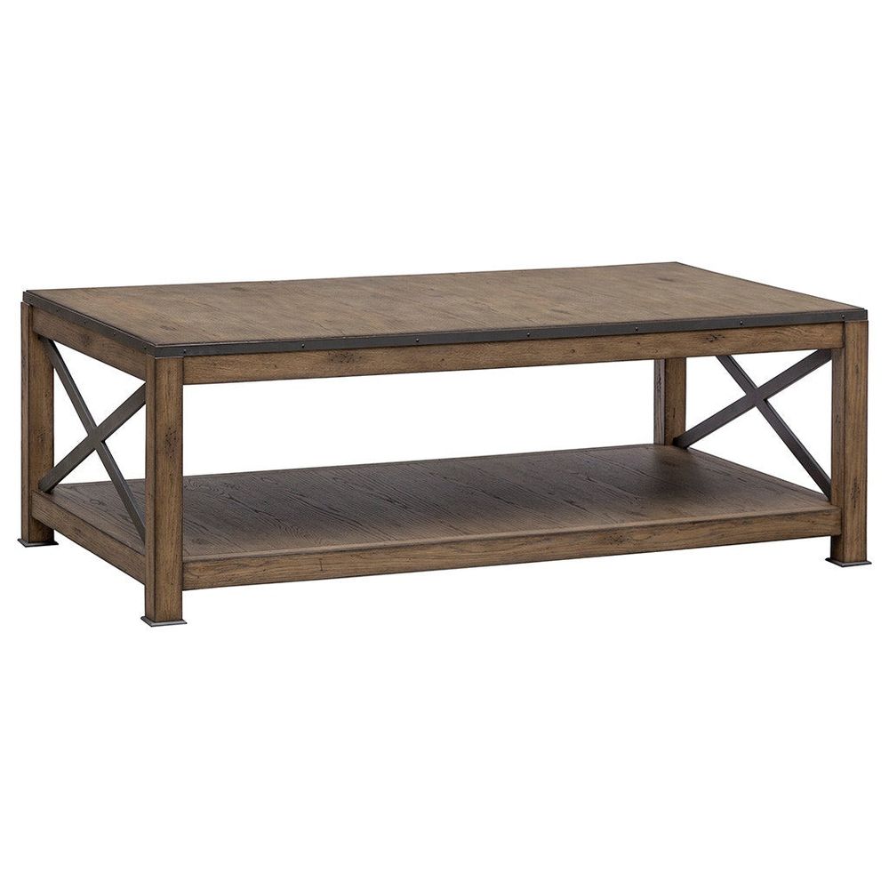Coffee Tables Arcadian Rectangular Cocktail Table - Burnished Oak - White Oak Solids & Metal