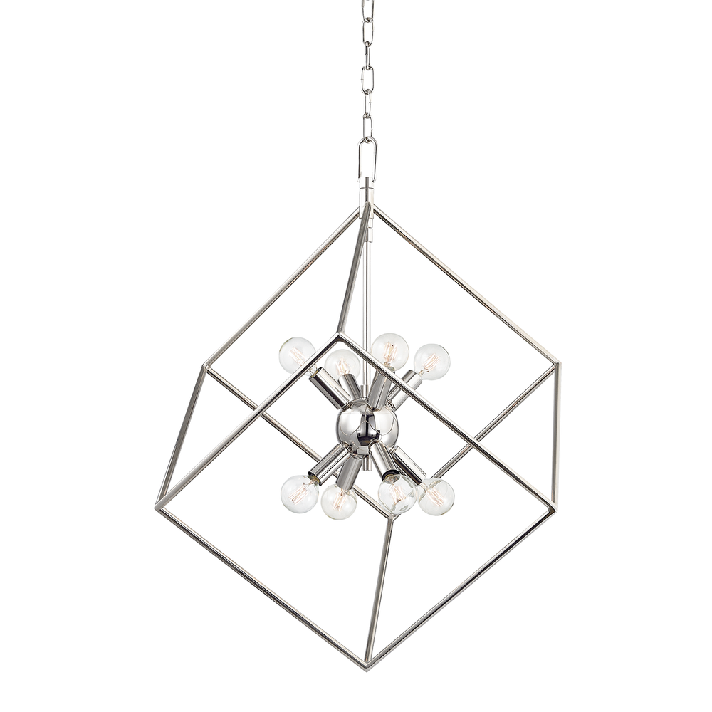 Roundout 8 Light Pendant-Hudson Valley-HVL-1220-PN-PendantsPolished Nickel-2-France and Son