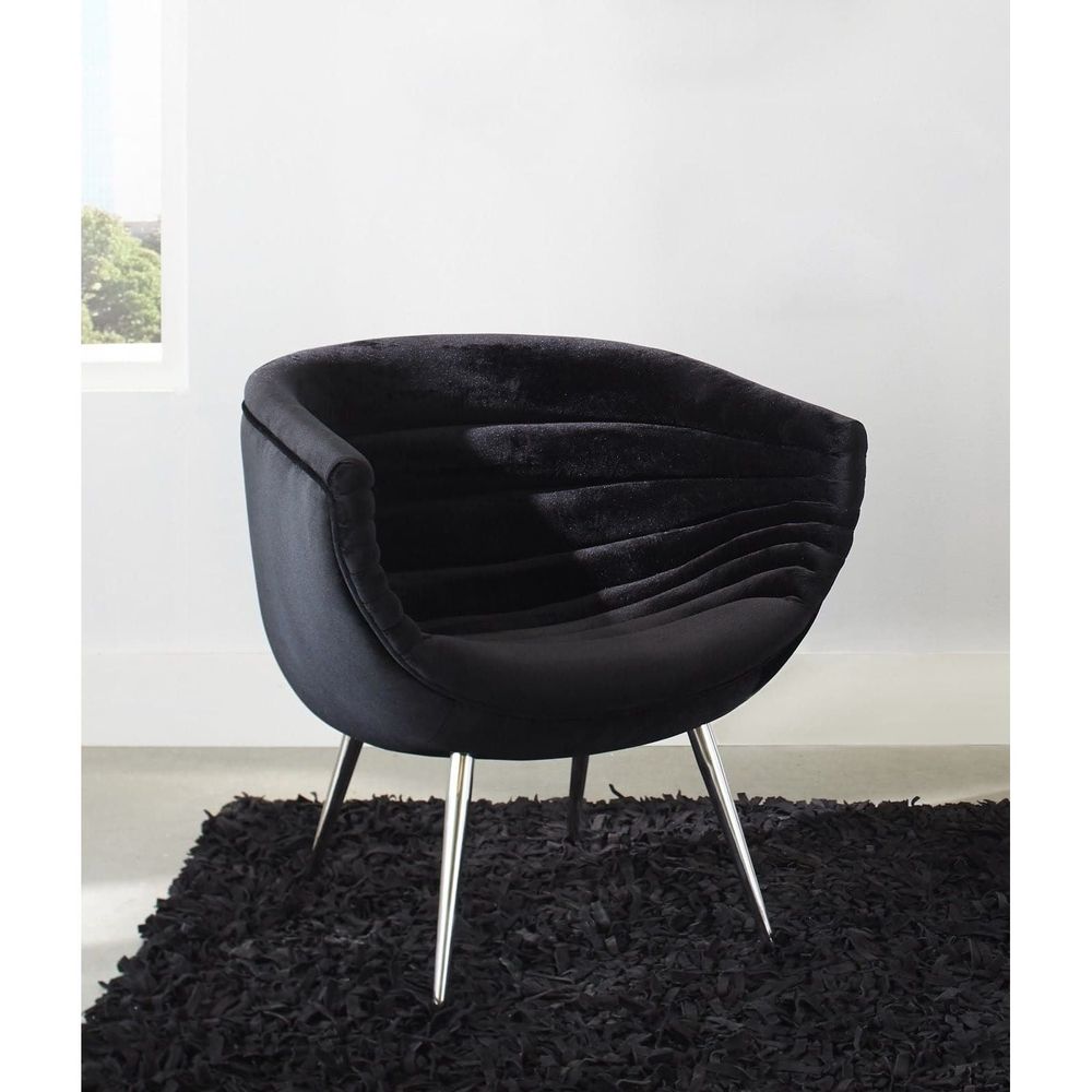 Nouveau Club Chair - Black - Stainless Steel Legs-Phillips Collection-PHIL-PH93141-Chair-7-France and Son