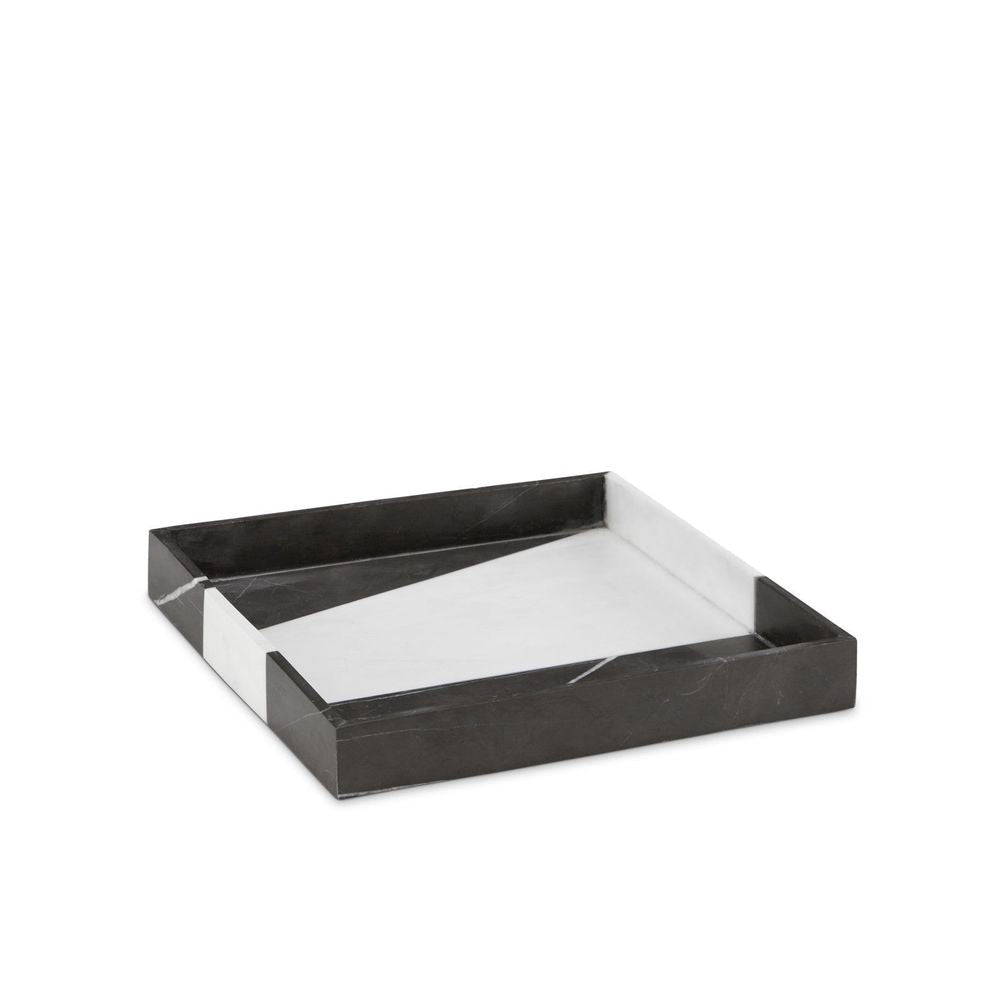 Sena Black & White Marble Tray