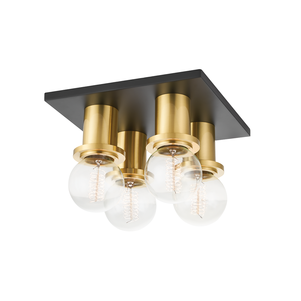 Brandi 4 Light Flush Mount-Mitzi-HVL-H526504-AGB/SBK-Flush MountsAged Brass/Soft Black-1-France and Son