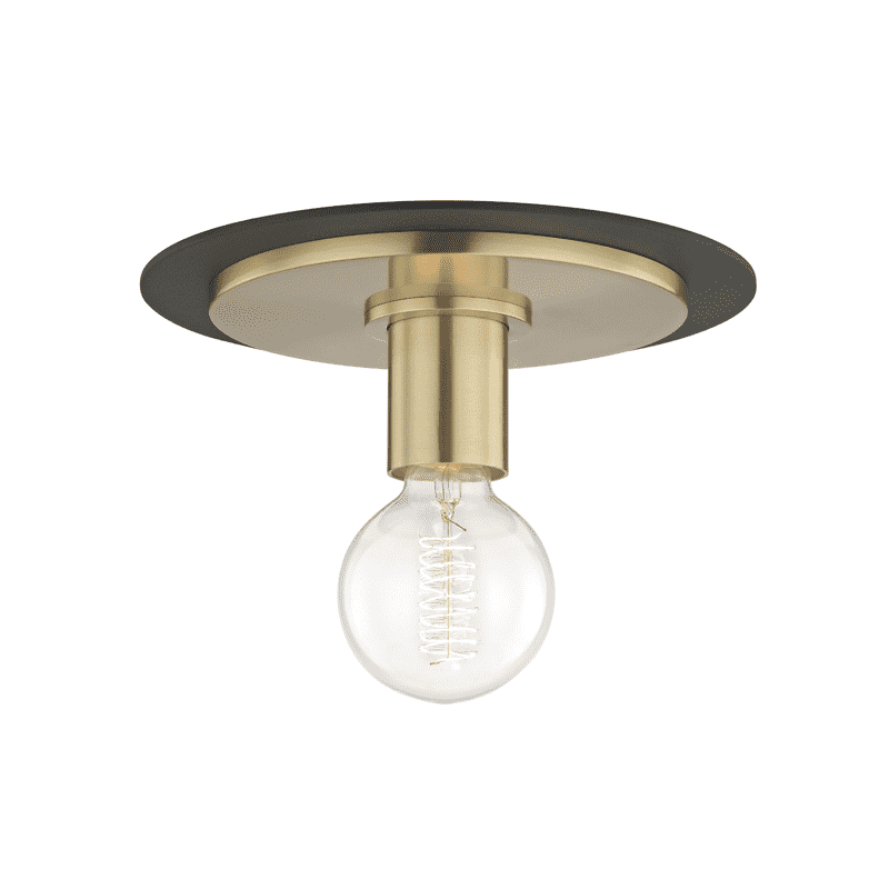 Milo 1 Light Small Flush Mount-Mitzi-HVL-H137501S-AGB/BK-Bathroom LightingAged Brass-Black-1-France and Son