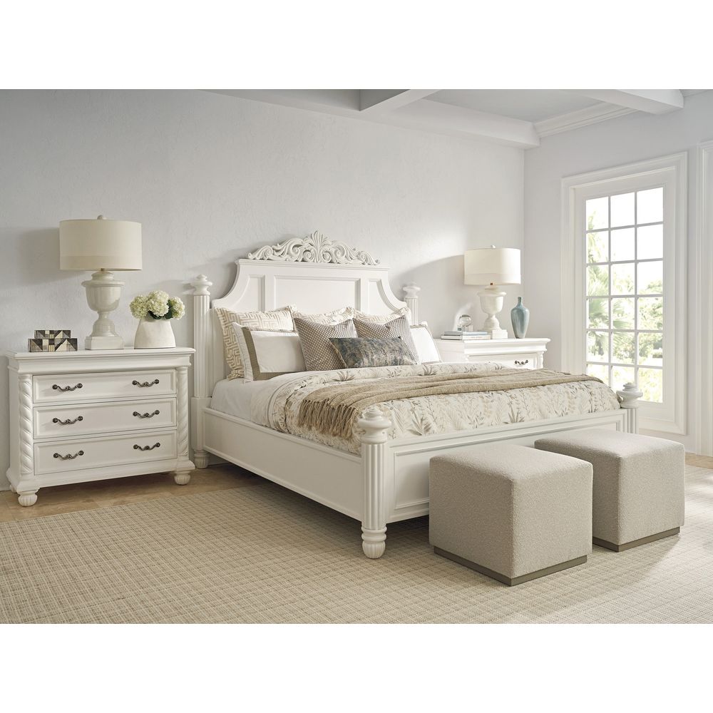 Beds Santorini Panel Bed 6/6 King - Polo Mallet White